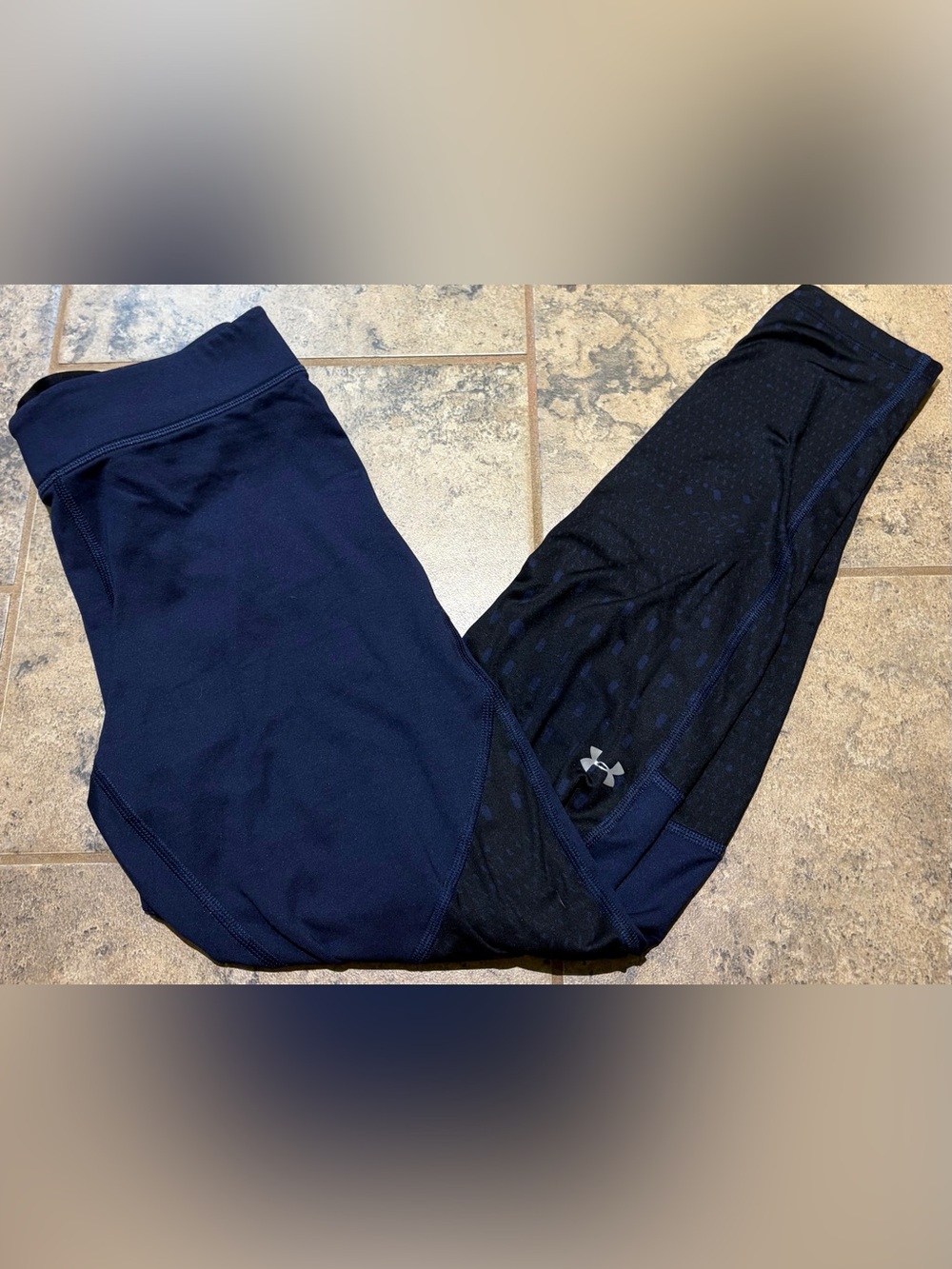 Under Armour Navy and Black Workout Leggings, women’s size M